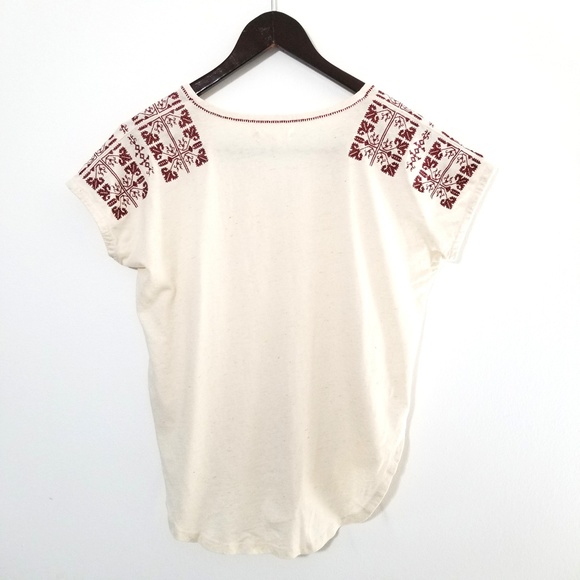 Madewell Embroidered Split Neck Top - Picture 5 of 8
